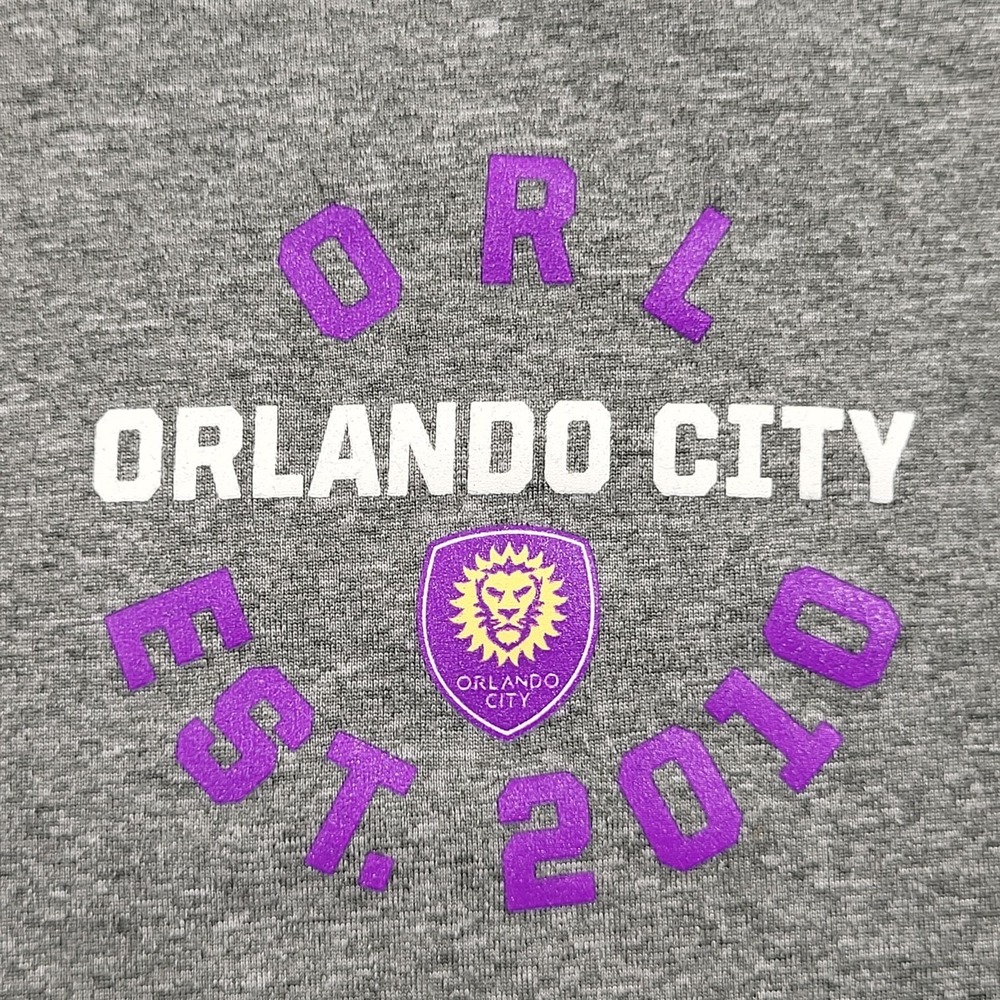New Orlando City Soft  Soccer Men's L T-shirt MLS Gray Soft